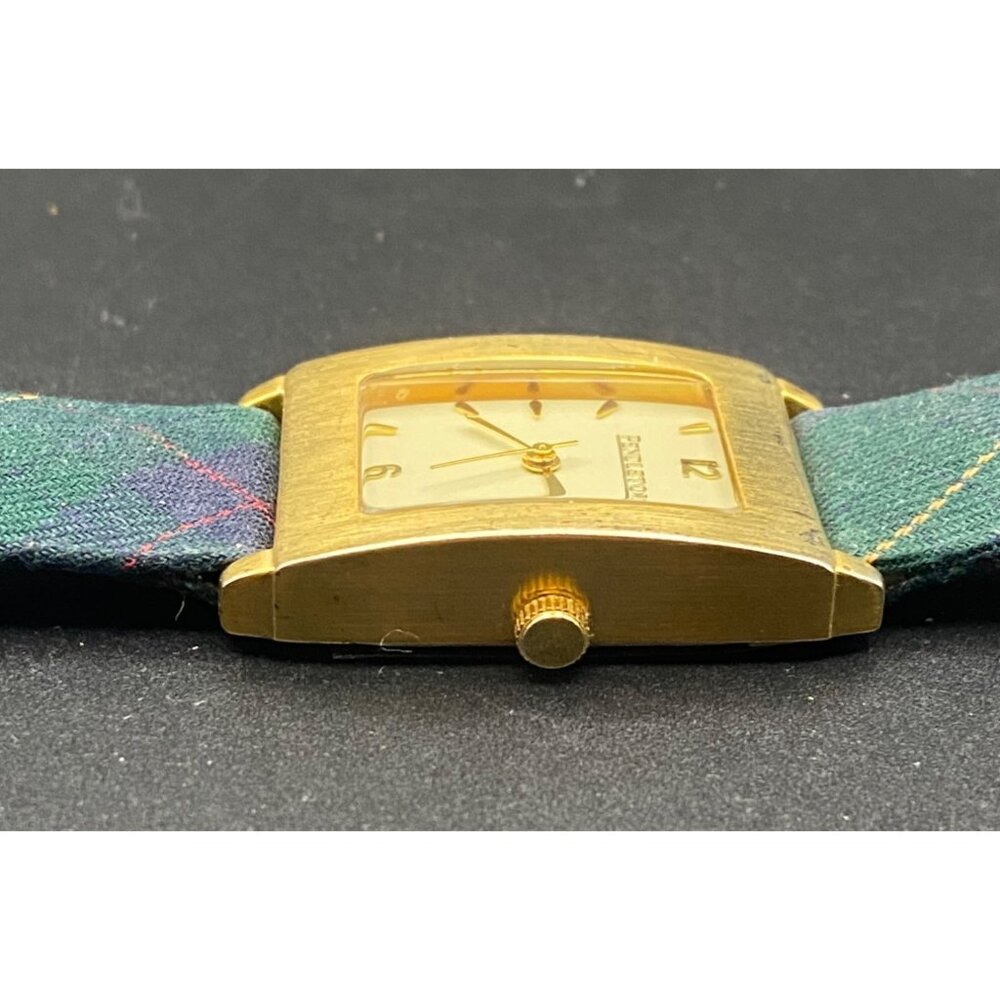 Womens Pendleton Tartan Plaid Fabric Band Watch Gold Tone New Battery LOOK READ - Picture 7 of 7